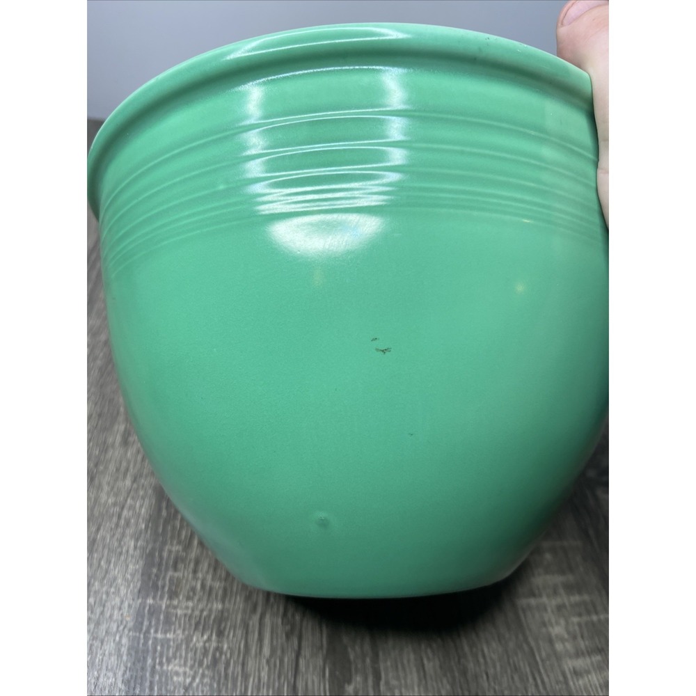 VTG 30's Fiesta Ware Nested Mixing Bowl #7 From Set USA HLC Green Bottom Rings - Picture 13 of 16